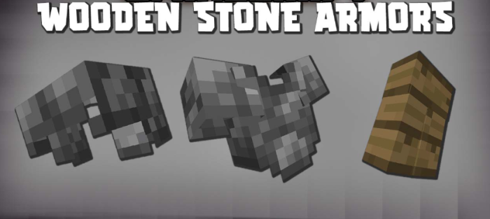 Wooden Stone Armors для Майнкрафт [1.20.2, 1.20.1, 1.19.4]