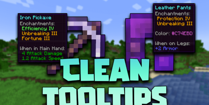 Clean Tooltips для Майнкрафт [1.20.1, 1.20, 1.19.4]