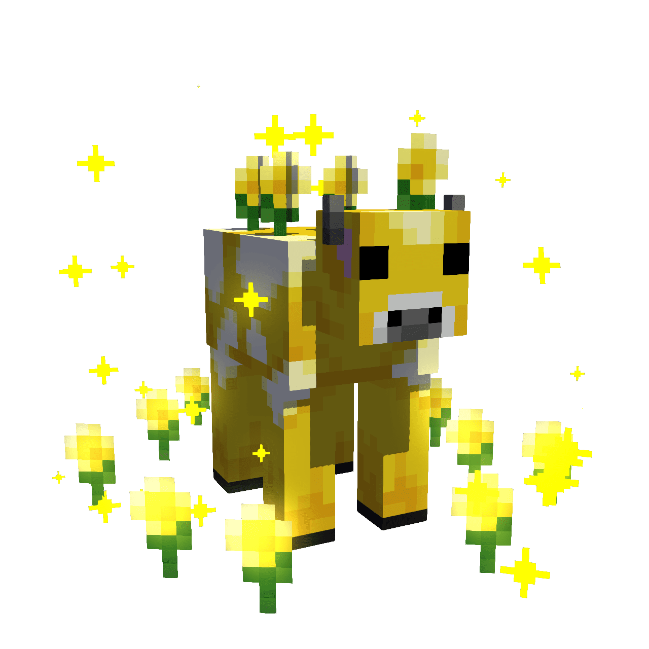Майнкрафт 1.17 мобы. Лютиковая корова майнкрафт. Желтый моб из МАЙНКРАФТА. Желтая корова в МАЙНКРАФТЕ.