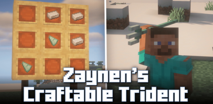 Zaynen’s Craftable Trident для Майнкрафт [1.20.1, 1.19.4, 1.19.2]