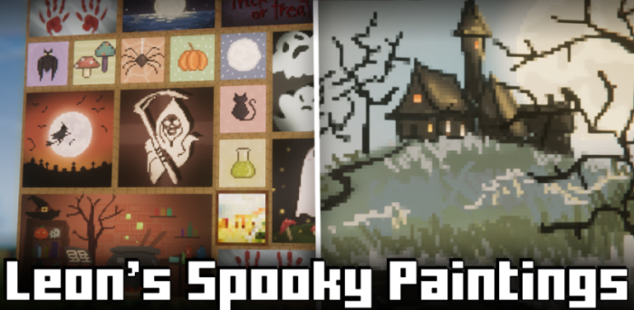 Leon’s Spooky Paintings для Майнкрафт [1.20.4, 1.20.1, 1.19.4]