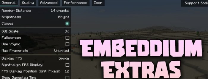 Embeddium Extras для Майнкрафт 1.16.5