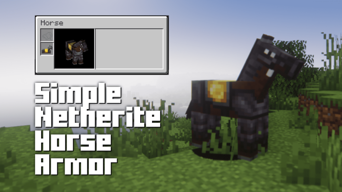 Simple Netherite Horse Armor для Майнкрафт [1.21.1, 1.20.6, 1.20.4]