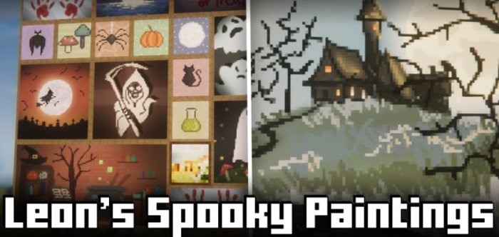 Leon’s Spooky Paintings для Майнкрафт [1.21.1, 1.21, 1.20.6]