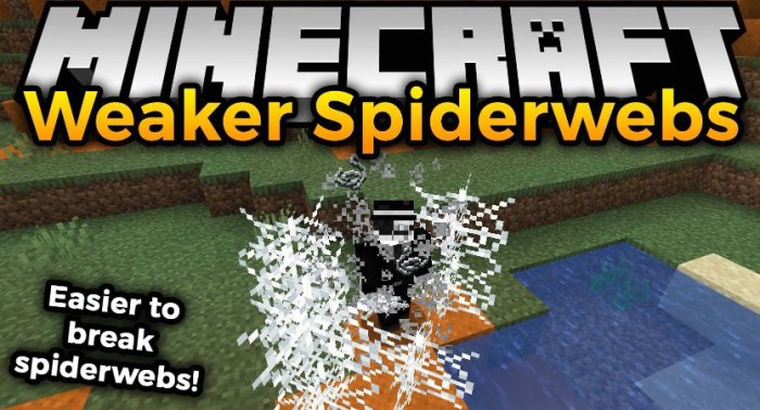 Weaker Spiderwebs для Майнкрафт [1.21.3, 1.21.1, 1.21]