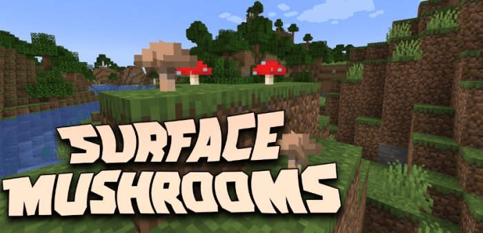 Surface Mushrooms для Майнкрафт [1.21.3, 1.21.1, 1.21]