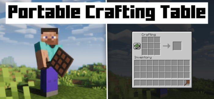 Portable Crafting Table для Майнкрафт [1.21.3, 1.21.1]