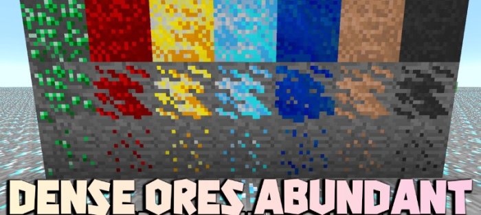 Dense Ores Abundant для Майнкрафт [1.21.1, 1.21, 1.20.1]