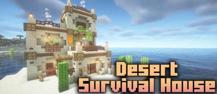 Desert Survival House для Майнкрафт [1.21.4, 1.21.1, 1.21]