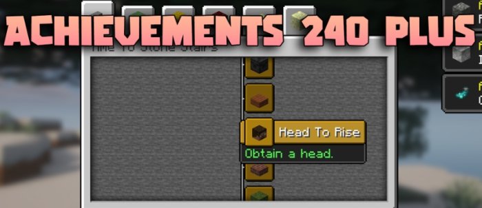 Achievements 240 Plus для Майнкрафт [1.21.5, 1.21.4, 1.21.1]