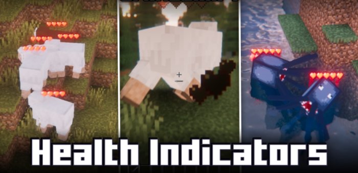 Health Indicators для Майнкрафт [1.21.5, 1.21.4, 1.21.3]