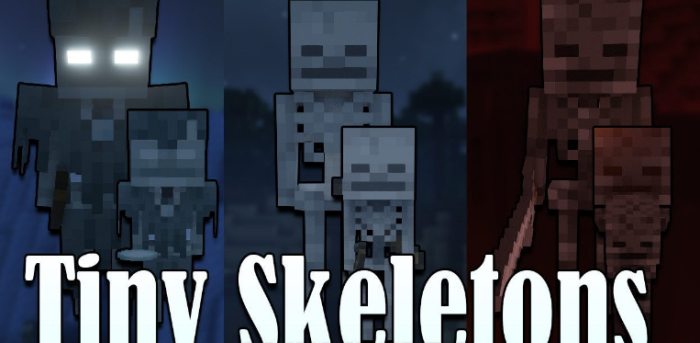 Tiny Skeletons для Майнкрафт [26.1.2, 26.1.1, 26.1]