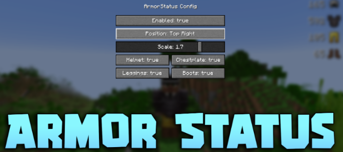 Armor Status для Майнкрафт [1.21.11, 1.21.10, 1.21.9]