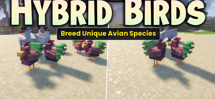 Hybrid Birds для Майнкрафт [1.21.11, 1.21.10, 1.21.9]