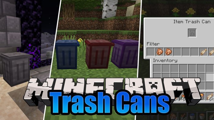 Trash Cans для Майнкрафт [26.1.2, 26.1.1, 26.1]