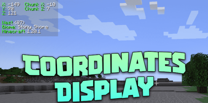 Coordinates Display для Майнкрафт [26.1.2, 26.1.1, 26.1]