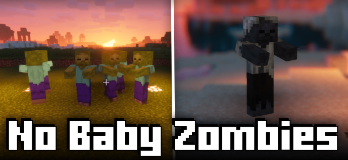 No Baby Zombies для Майнкрафт [26.2, 26.1.2, 26.1.1]