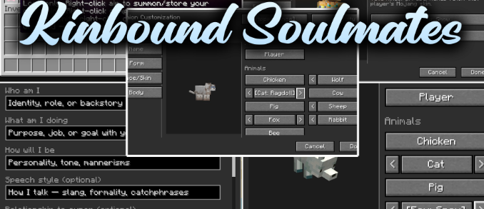 Kinbound Soulmates для Майнкрафт [26.1.2, 26.1.1, 26.1]