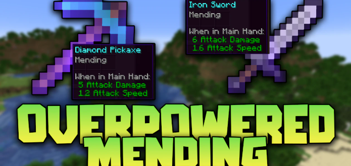 Overpowered Mending для Майнкрафт [26.3, 26.2]