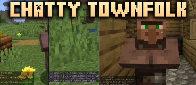 Chatty Townfolk для Майнкрафт [26.1.2, 26.1.1, 26.1]